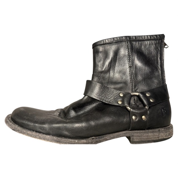 FRYE HARNESS SHORT LEATHER BOOTS - Picture 5 of 9
